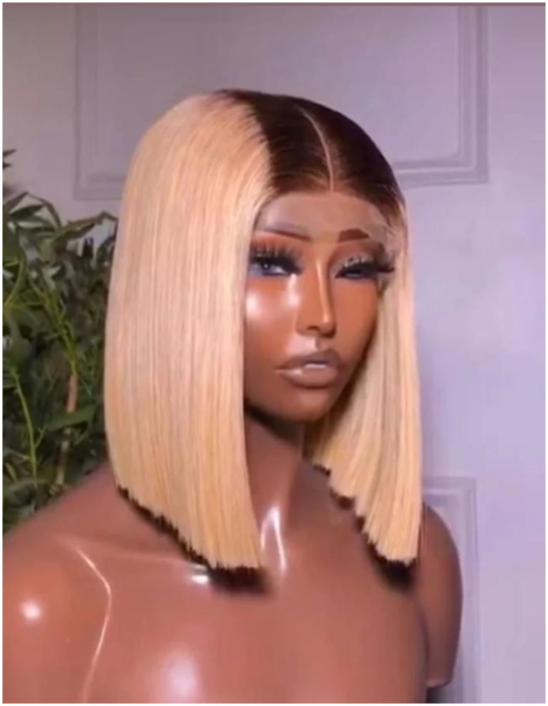Blonde Bob with brown Root