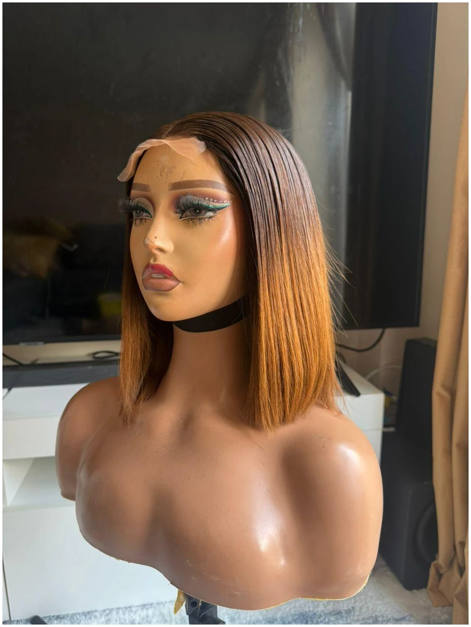 Premium 10” Bone Straight Bob Wig – Multiple Colours Available - Image 2