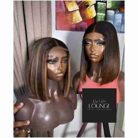 Premium 10” Bone Straight Bob Wig – Multiple Colours Available