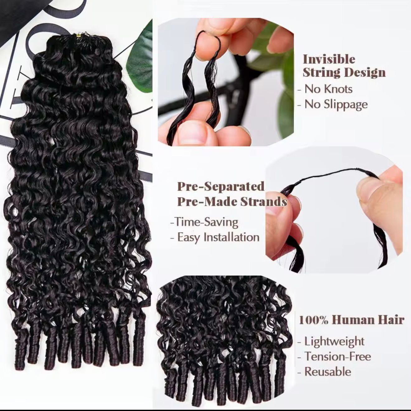 100g feather crochet Burmese human hair - Image 4